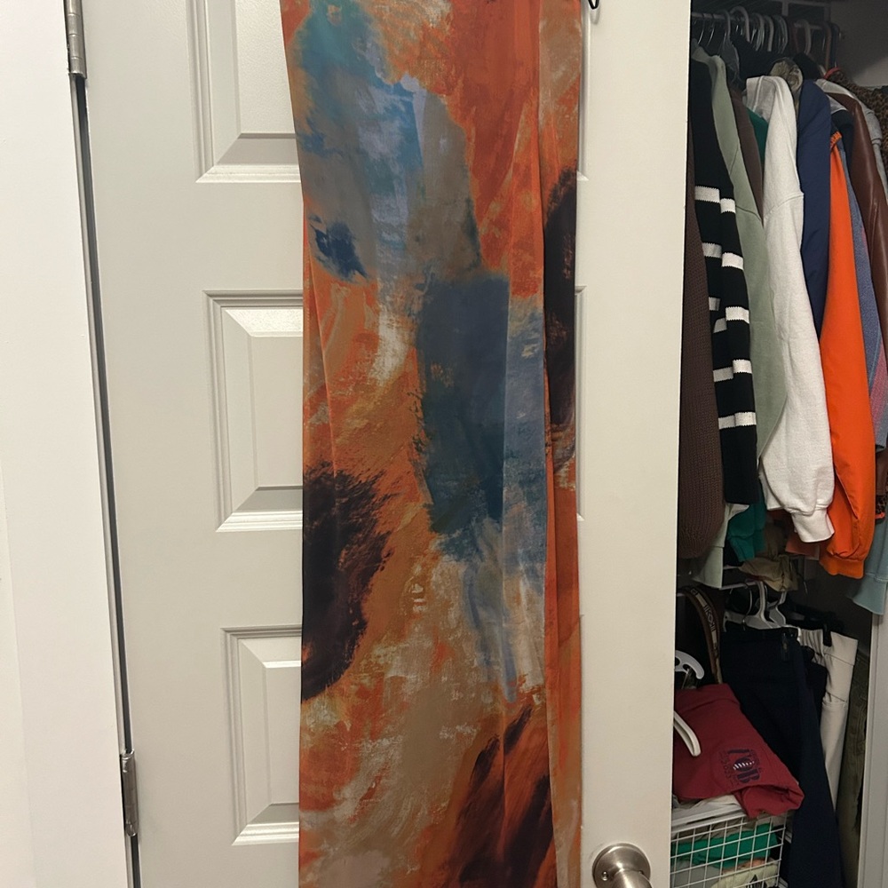 Zara blue and orange maxi dress